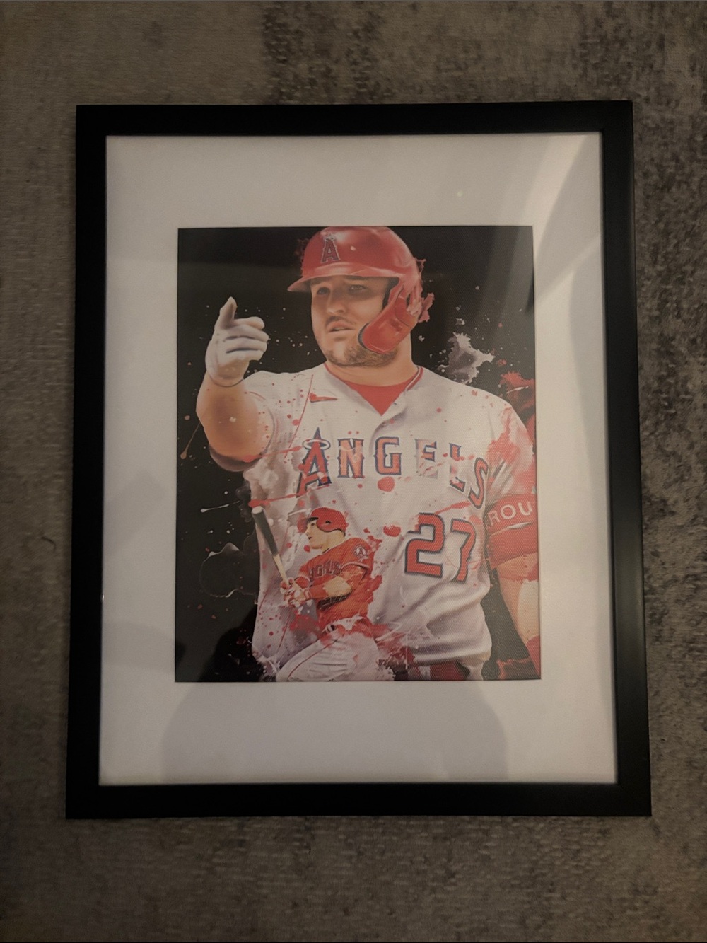 Angels Red Framed Sports Art Print - Home Accent